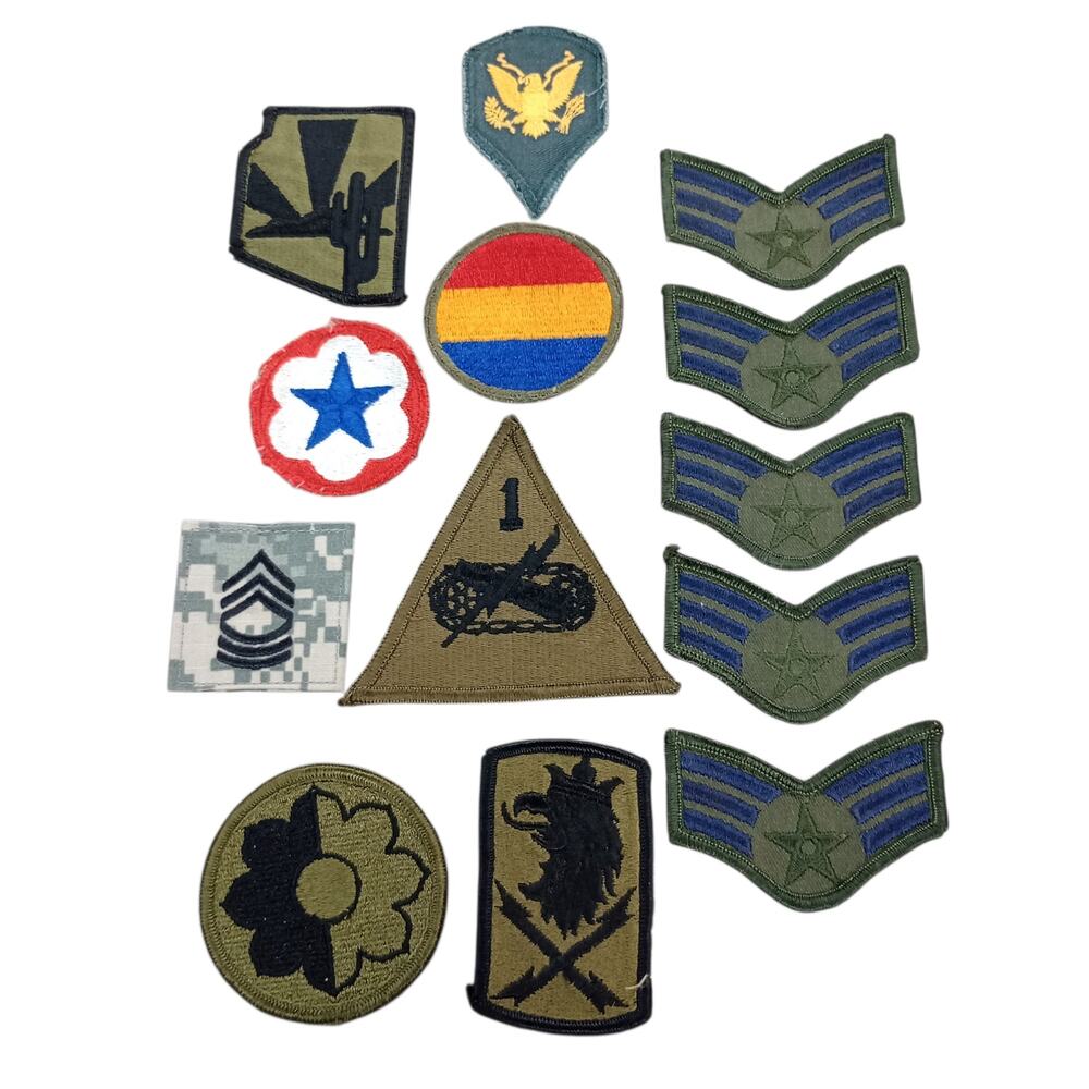 Vintage Original Military Patches Lot Of 13 Authentic WWII, Army, Air Force